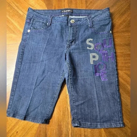 Vintage Y2K Southpole South Pole blue capri pants Women size 13 jean Capri grung - Picture 2 of 7